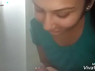 Cute beautiful sexy desi unfocused holding and sucking cock of her bf