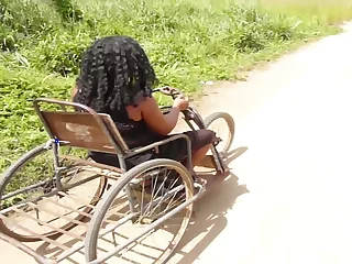 The Missing Cripple Caught Bonking By The Village Area Boy After Her Twenty years Of No Sex Keep in view How She Is Screaming For The Pains Of Her Leg And Tits Creamy Pussy
